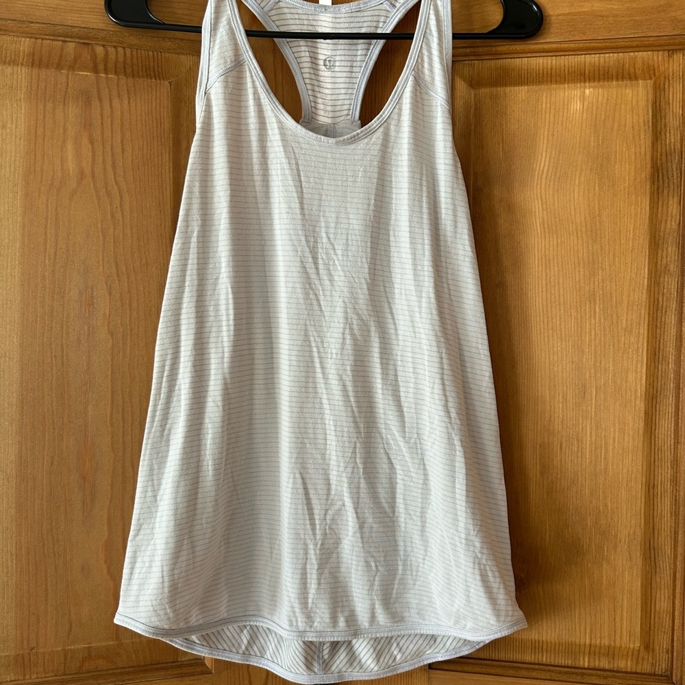 Lululemon Essential Tank White Grey Striped Size 4